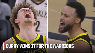 Steph Curry SEALS the win with late bucket vs the Nets 😤  NBA on ESPN [upl. by Alleynad]