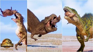 All Carnivore Dinosaurs Brutal Hunting Animations vs PIGS Jurassic World Evolution 2 [upl. by Reynolds759]