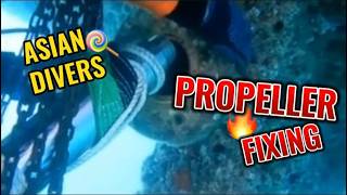 Secrets to Fixing Underwater Propellers  Propeller Fixing  Fixing Boat Shaft [upl. by Honey]