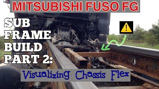 Mitsubishi Fuso FG Camper Subframe build  Part 2 Chassis Flex [upl. by Reve]