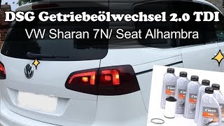 DSG Getriebeölwechsel am 2 0 TDI VW Sharan 7N Seat Alhambra DSG gearbox oil change on 2 0 TDI [upl. by Aicenet]