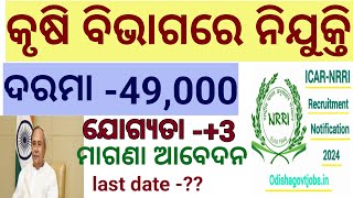 Odisha agriculture recruitment 2024  odisha govt job vacancy jobnotification odishajob viral [upl. by Ahsiadal478]