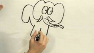 Easy Cartoon Drawing  How to Draw a Cartoon Elephant [upl. by Aleiram]