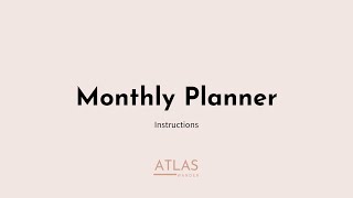 MONTHLY PLANNER  Instructions [upl. by Enilehcim]