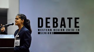 Seniors Debate  Western Region Debate Competition 201819 [upl. by Nafri]