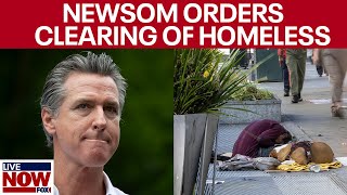 Newsom orders removal of California homeless encampments  LiveNOW from FOX [upl. by Puett]