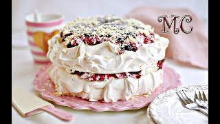 TORT Bezowy z Czarną Porzeczką PAVLOVA – PRZEPIS  Mała Cukierenka [upl. by Hekking]