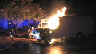 5AM truck fire in Anthem Arizona Burning truck slams into Firetruck [upl. by Tamis]