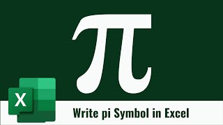 how to write pi symbol in excel [upl. by Carolee]