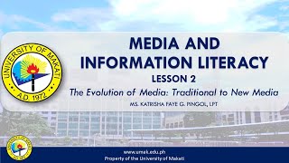 Lesson 2 The Evolution of Media Traditional to New Media  Media and Information Literacy [upl. by Hemetaf]