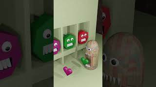 Wow 😱 Scary amp Confused Monster eating heart ❤️🫀🧡❤️‍🔥 fypviral blender funny loopvideos gaming [upl. by Yelak]