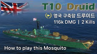 T10 Druid 모기 운용 팁 quotHow to play this Mosquitoquot  Warships Blitz [upl. by Latta]