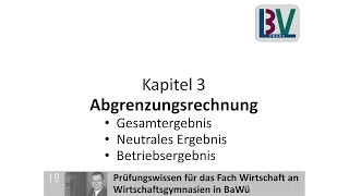 Abgrenzungsrechnung Gesamtergebnis Neutrales Betriebsergebnis WG K03 T04 [upl. by Ysabel]