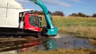 PistenBully GreenTech mulching wetland salt marshes Yorkshire Wildlife Trust [upl. by Anha]