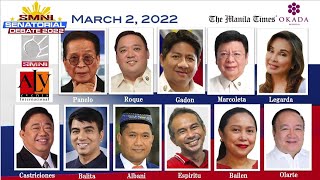 The SMNI Senatorial Debate 2022  March 2 2022 [upl. by Evan]