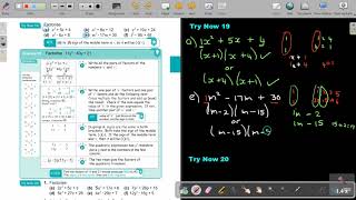 3 7 Factorise Quadratic Trinomials Group A [upl. by Elleved]