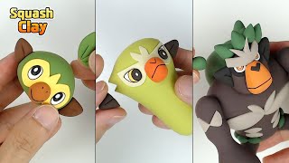 Pokémon Clay Art Grookey line Grass type Pokémon satisfying video [upl. by Cardon612]