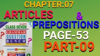 Class7 Grammar Question Bunch 2024Articles And Prepositions SolutionsPage no 53Duff amp Dutt [upl. by Brockwell]