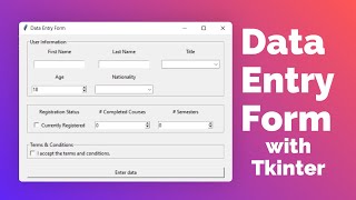 Tkinter Data Entry Form tutorial for beginners  Python GUI project responsive layout [upl. by Halle]