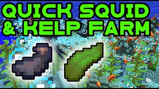 Minecraft Quick Squid Farm  Kelp 3100 inkhr 20 minute build [upl. by Haduhey]