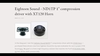 Eighteen Sound  ND1TP 1quot compression driver with XT120 Horn [upl. by Bollinger]