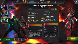 AW Season 51 Scorpion vs Photon on Node 37 Resistance is Futile  Personal Space mcoc [upl. by Toscano]