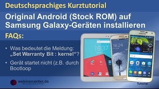 Tutorial Stock ROM auf Samsung Galaxy installieren  Set Warranty Bit  kernel  Bootloop deutsch [upl. by Ariat]