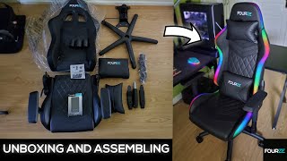 RGB GAMING CHAIR Unboxing and Assembling  Fourze lightning RGB [upl. by Roleat]