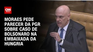 Moraes pede parecer da PGR sobre caso de Bolsonaro na embaixada da Hungria  LIVE CNN [upl. by Nibor]