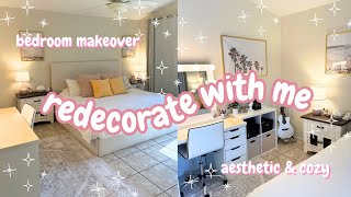 BEDROOM MAKEOVER 🌸✨ redecorate on a budget aesthetic  cozy pinterestinspired [upl. by Anaicul]