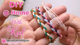 How to Make a Triple Strand Braid with Waxed Brazilian Cord [upl. by Marika465]