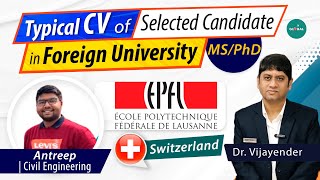 Typical CV of Selected Candidate in Foreign University  MSPhD [upl. by Eilla440]