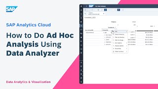 How to Do Ad Hoc Analysis Using Data Analyzer SAP Analytics Cloud [upl. by Kamin]