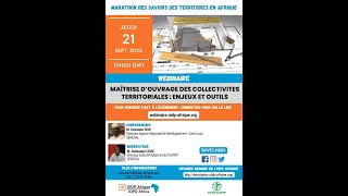 MASTA 8  Maîtrise d’Ouvrage des Collectivités Territoriales  Enjeux et Outils [upl. by Eneleuqcaj]