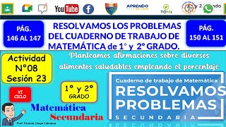 🍉🍉 RESOLVAMOS LOS PROBLEMAS DEL CUADERNO DE TRABAJO DE MATEMÁTICA 1° y 2º GRADO 146147 Y 150151 [upl. by Arbas52]