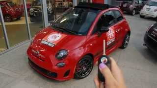 FIAT 500 Abarth Cabrio Operation How to open top remotely [upl. by Oznola]