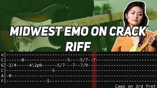 Yvette Young  Midwest emo on crack riff slow  tab [upl. by Enyrhtak912]