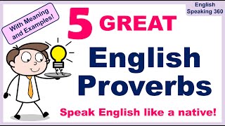 5 Useful English Proverbs with meaning  examples in conversations Part 6 English Proverb Quiz [upl. by Noremmac399]