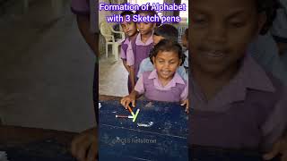 Formation of Alphabet with 3 Sketch Pens activity education school shorts PVV Songs [upl. by Airamat595]