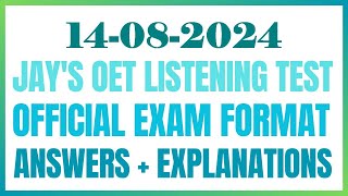 OET LISTENING TEST 14082024 oet oetexam oetnursing oetlisteningtest [upl. by Fokos]