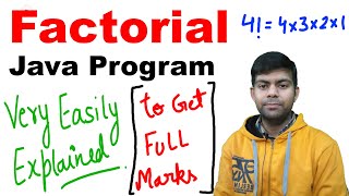 Factorial of a Number  Easy Explanation amp Java Program  ICSE Computer [upl. by Udele999]