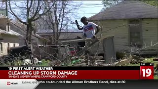 Cleaning up storm damage in Crawford County [upl. by Eden]