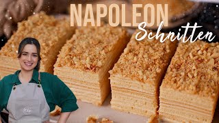 NapoleonSchnitten 🍯 Honigtorte Medovik  Marlenka [upl. by Aceissej]