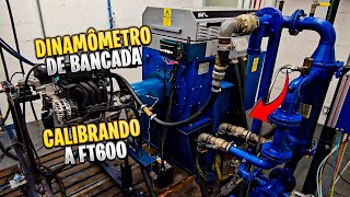 Dinamômetro de bancada funcionando na prática Laboratório da PUCRJ com FT600 [upl. by Cati]