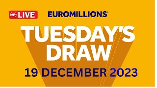 The National Lottery EuroMillions draw live Tuesday 19 Dec 2023  euromillions live tonight [upl. by Alene]