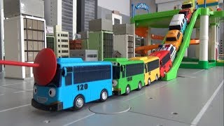 꼬마버스 타요 10대 자동차 주차장 미끄럼틀 장난감 놀이 Tayo The Little Bus 10 Cars Parking Slide Toys Play [upl. by Oicnanev]