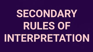 secondary rules of interpretationtamil INTERPRETATION OF STATUTESpart2 [upl. by Jerrome]