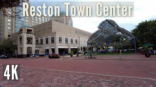 Reston Town Center Virginia  Evening Walk in Reston  4K  USA [upl. by Aciraj95]