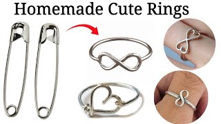 Safety Pin Ring IdeaHow to make RingHandmade RingDIY RingCouple Love RingsMakeRinghomemadering [upl. by Karla]