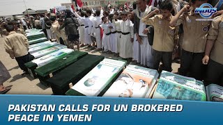 Pakistan calls for UN brokered peace in Yemen  News Bulletin  Indus News [upl. by Brandais]